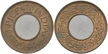 Британская Индия 1 пайс 1944 Георг VI (1936-1952) KM 533 бронза 33-1024