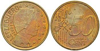 Люксембург 50 евроцентов 2003 KM 80 нордик UNC 4148-737