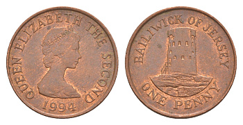 Джерси 1 пенни 1994 KM 54b сталь плакированная медью 4124-1258