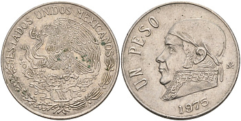 Мексика 1 песо 1975 Хосе Мария Морелос KM 460 медно-никель 4572-323