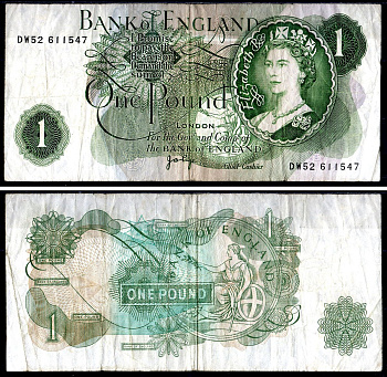 Великобритания 1 фунт ND (1960-1977) Pick 374 g бумага 7551-41-2-2