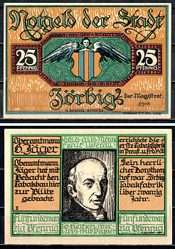 Цёрбиг (Пруссия, Саксония) 25 пфеннигов 1921 2193-41-1-1