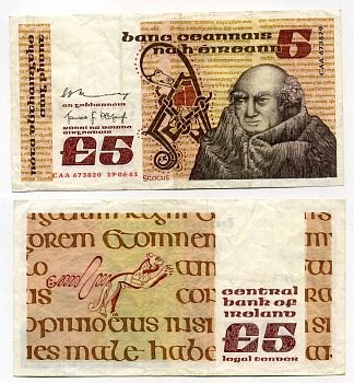 ИРЛАНДИЯ 5 ФУНТОВ 1981 19 ИЮНЯ 1981 Pick 71с бумага 00-00