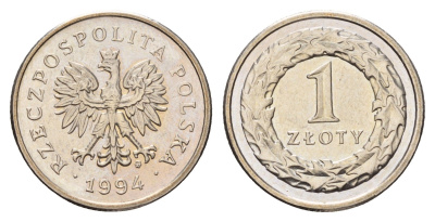 Польша 1 злотый 1994 Y 282 медно-никель UNC 3459-656