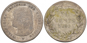 НИДЕРЛАНДЫ 10 ЦЕНТОВ 1893 ВИЛЬГЕЛЬМИНА KM 116 серебро 44-1019
