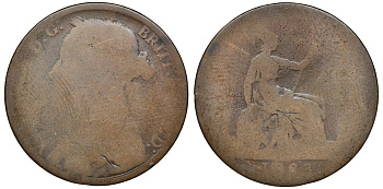 Великобритания 1 пенни 1883 Виктория (1837-1901) KM 755, Spink 3954 бронза 72-427