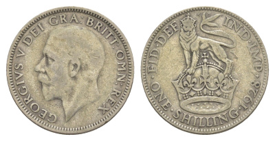Великобритания 1 шиллинг 1928 Георг V (1910-1936) KM 833, Spink 4039 серебро 4642-441