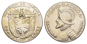 Панама 1/2 бальбоа (50 сентесимо) 1982 KM 12b медь плакированная медно-никелем 4645-113
