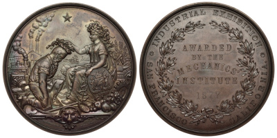 США медаль 1877 промышленная выставка в Сан-Франциско, 76,1 мм бронза 10-003-18