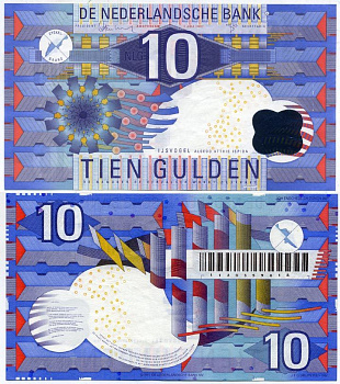 Нидерланды 10 гульденов 1997  Pick 99  бумага  UNC (пресс)  7484-56-1