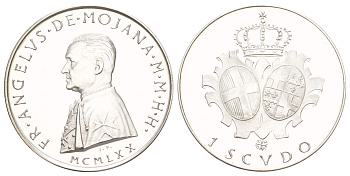 Мальтийский орден 1 скудо 1970 Анджело де Мохана, тираж 3.000 экземпляров X 37 серебро PROOF 441-1524