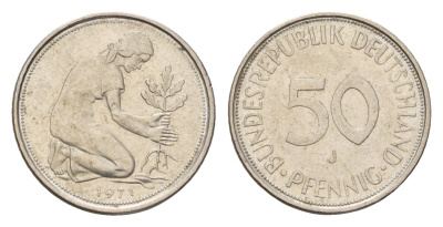 ФРГ 50 пфеннигов 1971 J KM 109, J. 384 медно-никель 4621-128
