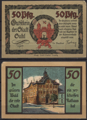 Германия, Зуль 50 пфеннигов ND (1914-1924) нотгельд бумага 7555-43-3-2