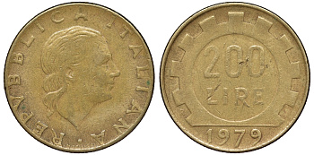 Италия 200 лир 1979 R KM 4543-753
