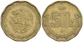 Мексика 50 сентаво 1997 KM 549 алюминиевая бронза 87-653