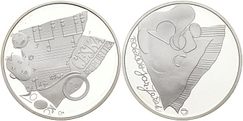 Чешская Республика 200 крон 2006 100 лет со дня рождения Ярослава Ежека (1906-1942) KM 85 серебро PROOF 01-345-21