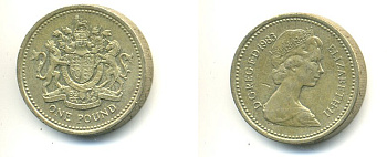 Великобритания 1 фунт 1983 Елизавета II (1952-2022) KM 933, Spink 4221 никель латунь 59-125