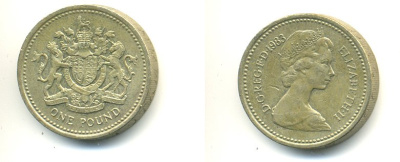 Великобритания 1 фунт 1983 Елизавета II (1952-2022) KM 933, Spink 4221 никель латунь 59-125