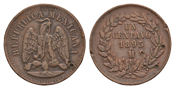 Мексика 1 сентаво 1895 KM 391 медь 1518-1733