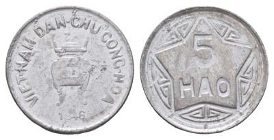 Северный Вьетнам 5 хао 1946 год-тип KM 2 алюминий 4675-1053