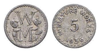 США игровой жетон в 25 центов 1936 диаметр 13 мм, вес 0,3 гр алюминий 4651-1241