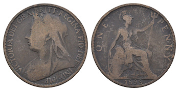 Великобритания 1 пенни 1898 Виктория (1837-1901) KM 790, Spink 3961 бронза 4661-425