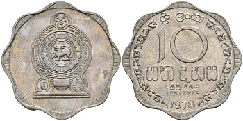 Шри-Ланка 10 центов 1978 KM 140a алюминий 4135-1155