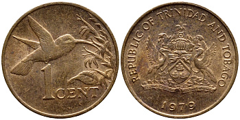 Тринидад и Тобаго 1 цент 1979 колибри KM 29 бронза 4396-968