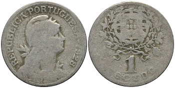 Португалия 1 эскудо 1928 KM 578 медно-никель 81-714