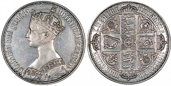 Великобритания 1 крона 1847 Виктория (1837-1901) Spink 3883 серебро UNC 00-000-00