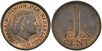 Нидерланды 1 цент 1963 Юлиана (1948-1980) KM 180 бронза 4608-1062