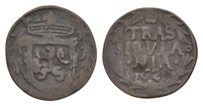 Нидерланды, Голландская Республика, Оверэйсел 1 дуит 1628 KM 22 медь 4655-564