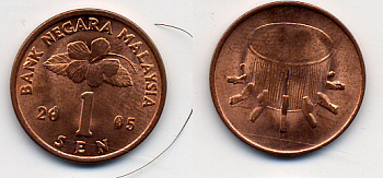 Малайзия 1 сен 2005 KM 49 сталь плакированная медью 54-916