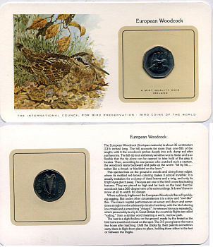 ИРЛАНДИЯ 50 ПЕНСОВ 1979 СЕРИЯ МОНЕТЫ МИРА С ИЗОБРАЖЕНИЕМ ПТИЦ, В ОРИГИНАЛЬНОМ БУКЛЕТЕ С ОПИСАНИЕМ KM 24 медно-никель UNC 5121-17