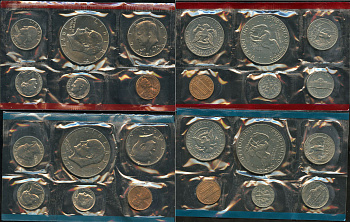 США официальные наборы из 12 монет 1977 D, P, Джон Кеннеди, Эйзенхауэр, лунный орел KM MS 138   UNC  8-2-03-27