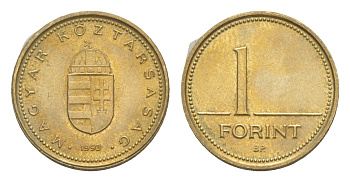 Венгрия 1 форинт 1993 KM 692 никель латунь UNC 4644-939