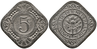 НИДЕРЛАНДЫ 5 ЦЕНТОВ 1932 KM 153 медно-никель 4387-719