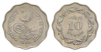 Пакистан 10 пайс 1964 KM 27 медно-никель UNC 24-1257