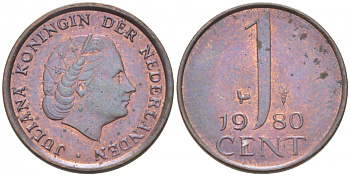 Нидерланды 1 цент 1980 Юлиана (1949-1980) KM 180 бронза 3457-1061