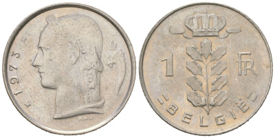 Бельгия 1 франк 1973 Belgie KM 143.1 медно-никель 3309-1137