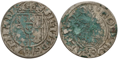 Польша 3 полкера (3 полторака - 1 крейцер) ND (1620-1627) Сигизмунд III Ваза (1587-1632) KM 41 серебро 4158-759