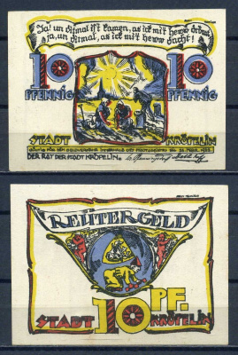 Крепелин (Мекленбург-Шверин, Германия) 10 пфеннигов 1922 бумага UNC (пресс) 7556-39-4-2