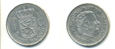 Нидерланды 1 гульден 1973 Юлиана (1948-1980) KM 184a никель 83-813