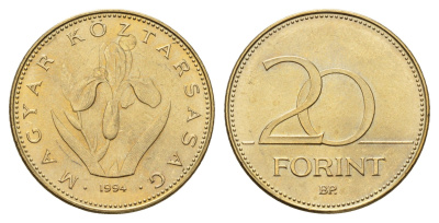 Венгрия 20 форинтов 1994 KM 696 никель латунь UNC 4119-141