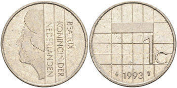 Нидерланды 1 гульден 1993 Беатрикс (1980-2013) KM 201 никель 4171-141