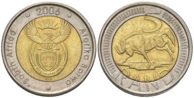 ЮАР 5 рандов 2006 KM 492 биметалл 4364-2446
