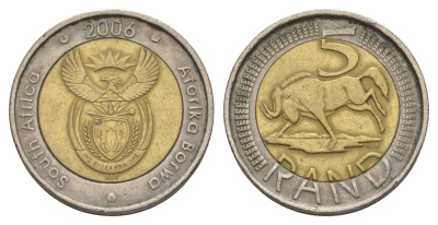 ЮАР 5 рандов 2006 KM 492 биметалл 4546-824