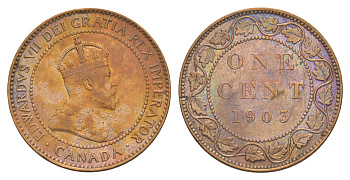 Канада 1 цент 1903 Эдуард VII (1901-1910) KM 8 бронза 4637-136