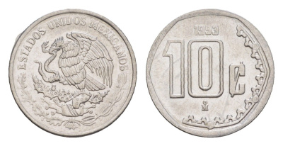Мексика 10 сентаво 1993 Mo KM 547 нержавеющая сталь UNC 4636-459