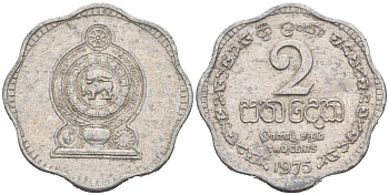 Шри-Ланка 2 цента 1975 KM 138 алюминий 176-641